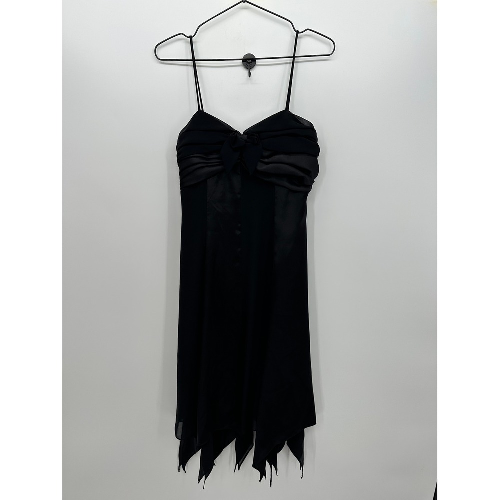 Y2K Whimsigoth Midi Dress Sz 4 Handkerchief Hem Grunge Dark Romantic Fairy